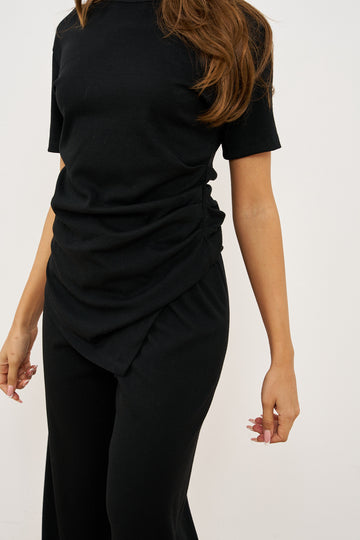 חליפת ריב אי סימטרי מכנסיים רחבים