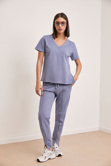 חליפת וי ג'רסי רוכסנים