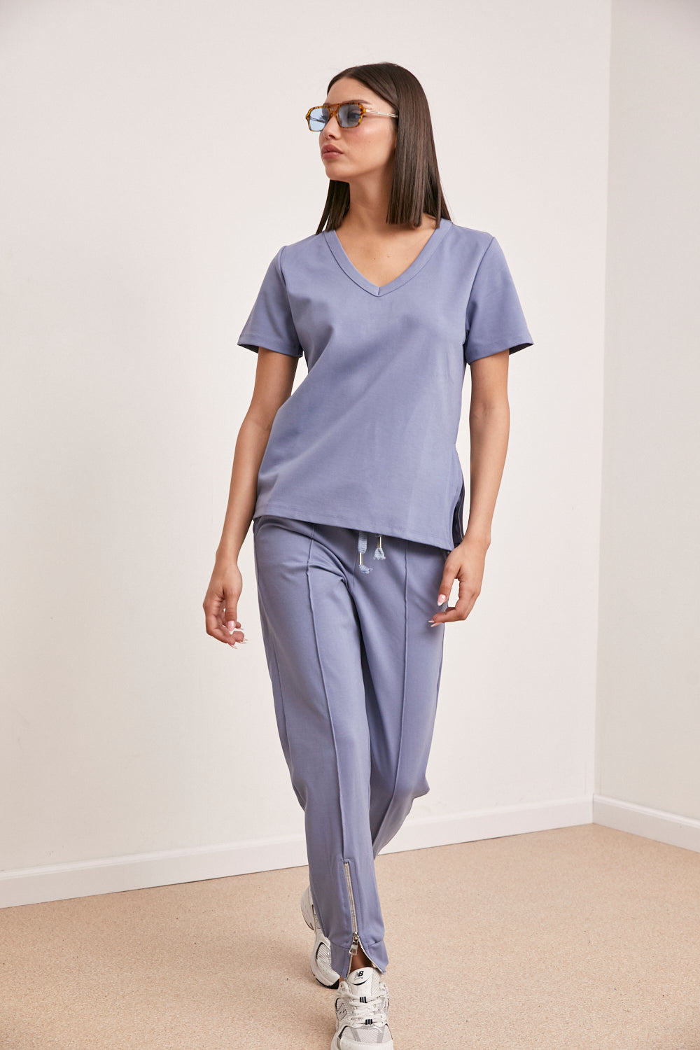 חליפת וי ג'רסי רוכסנים