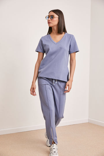 חליפת וי ג'רסי רוכסנים