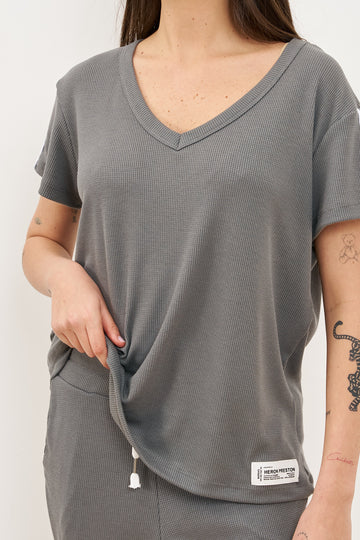 חליפת וופל פסים בצד