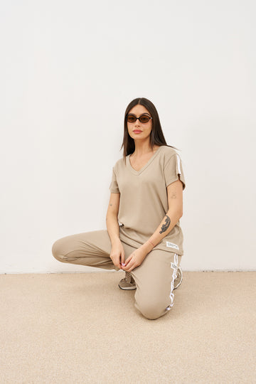 חליפת וופל פסים בצד