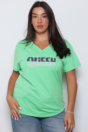 חולצת וי QUEEN