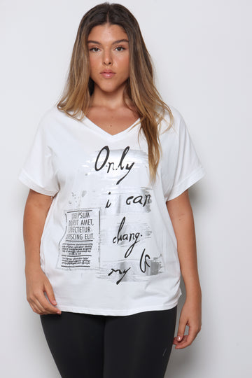 חולצת וי לייקרה הדפס