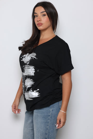 חולצת וי לייקרה הדפס