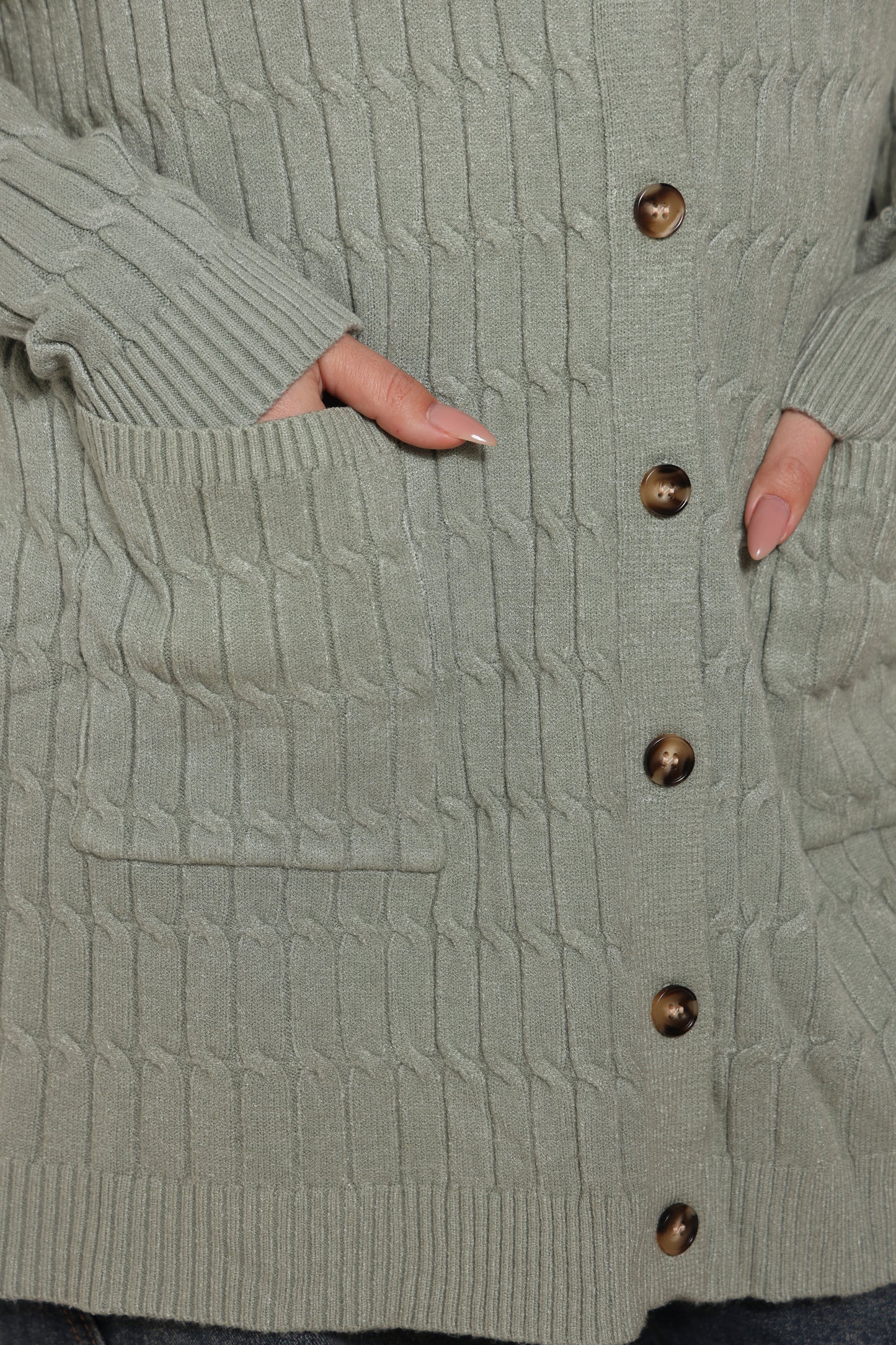 קרדיגן סריג צמות