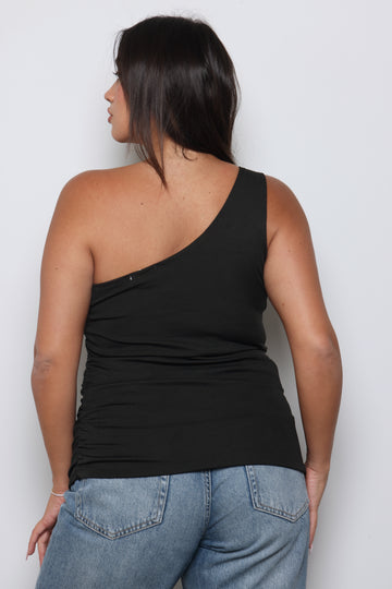 גופית כתף אחת פרח ג'ינס