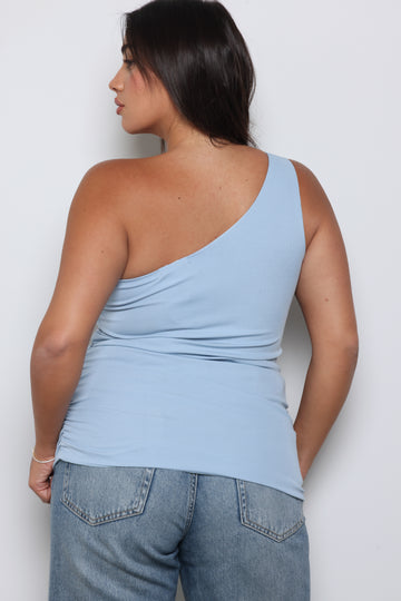 גופית כתף אחת פרח ג'ינס