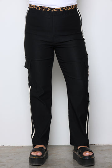 מכנסי גומי שילוב מנומר