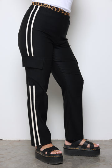 מכנסי גומי שילוב מנומר