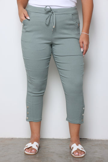 מכנסי 7/8 סיומת כפתור