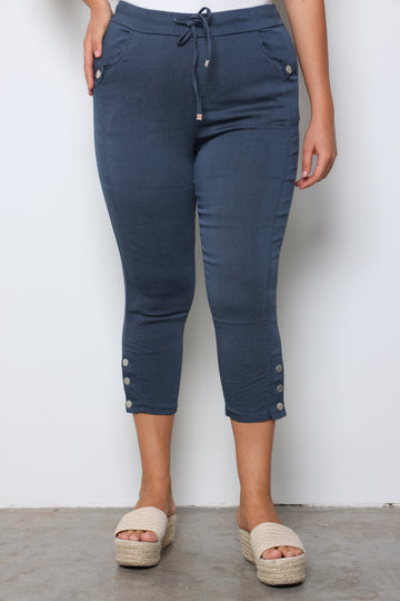 מכנסי 7/8 סיומת כפתור