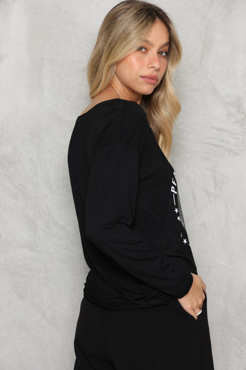 חולצת וי חיתוכים דפוס פיס