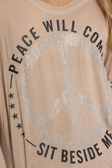 חולצת וי חיתוכים דפוס פיס