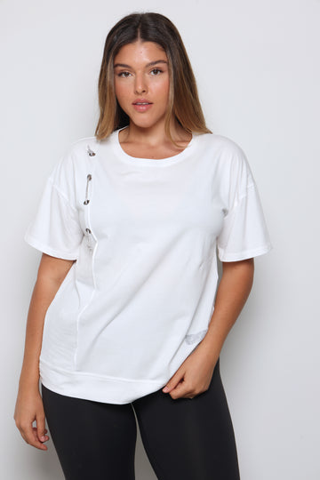 טי-שירט בשילוב שרוך יהלומים