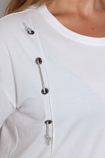 טי-שירט בשילוב שרוך יהלומים