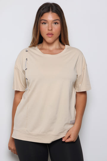 טי-שירט בשילוב שרוך יהלומים