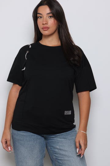 טי-שירט בשילוב שרוך יהלומים