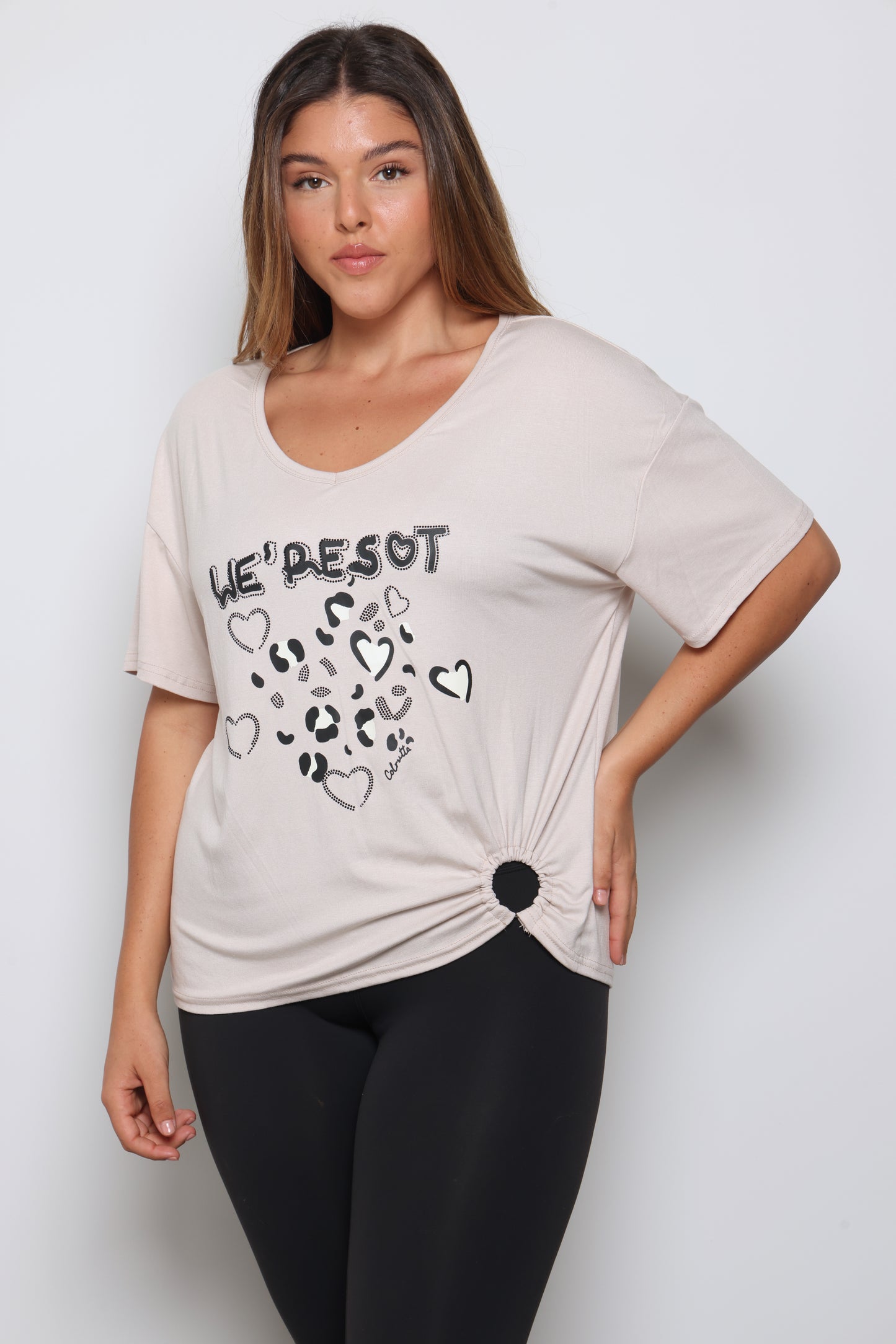 טוניקת הדפס מנומר לולאה