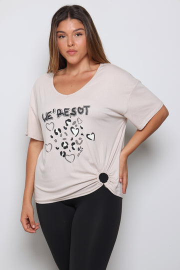 טוניקת הדפס מנומר לולאה