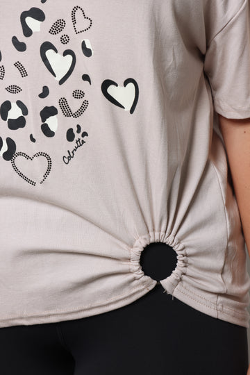 טוניקת הדפס מנומר לולאה