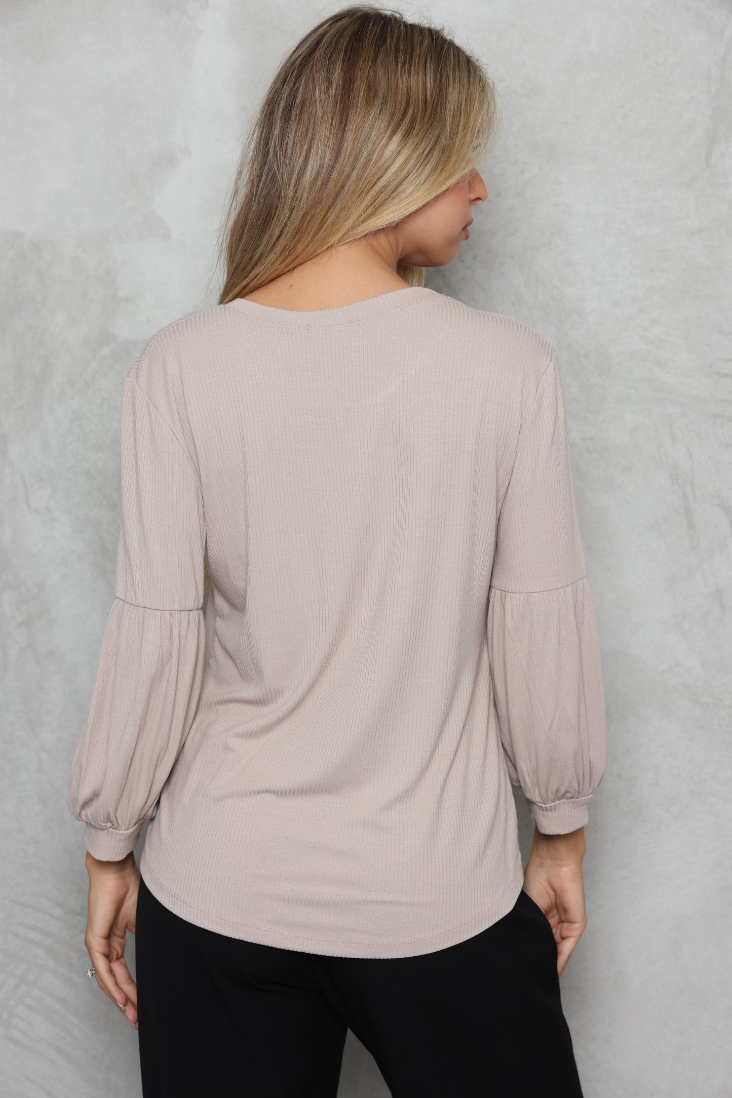 חולצת ריב 3/4 שרוול נפוח
