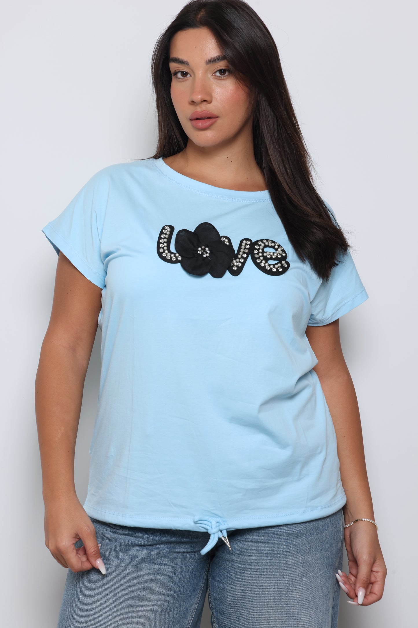 חולצת LOVE פרח