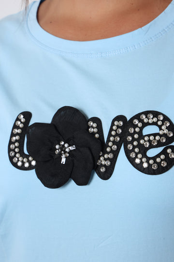 חולצת LOVE פרח