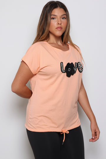 חולצת LOVE פרח