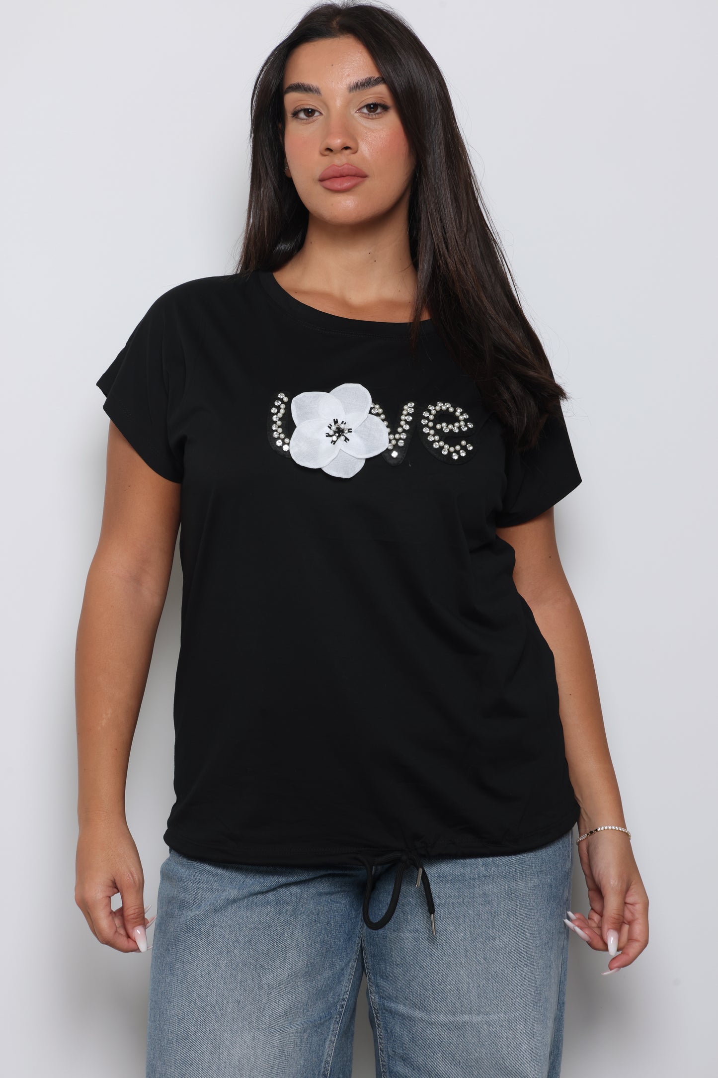 חולצת LOVE פרח
