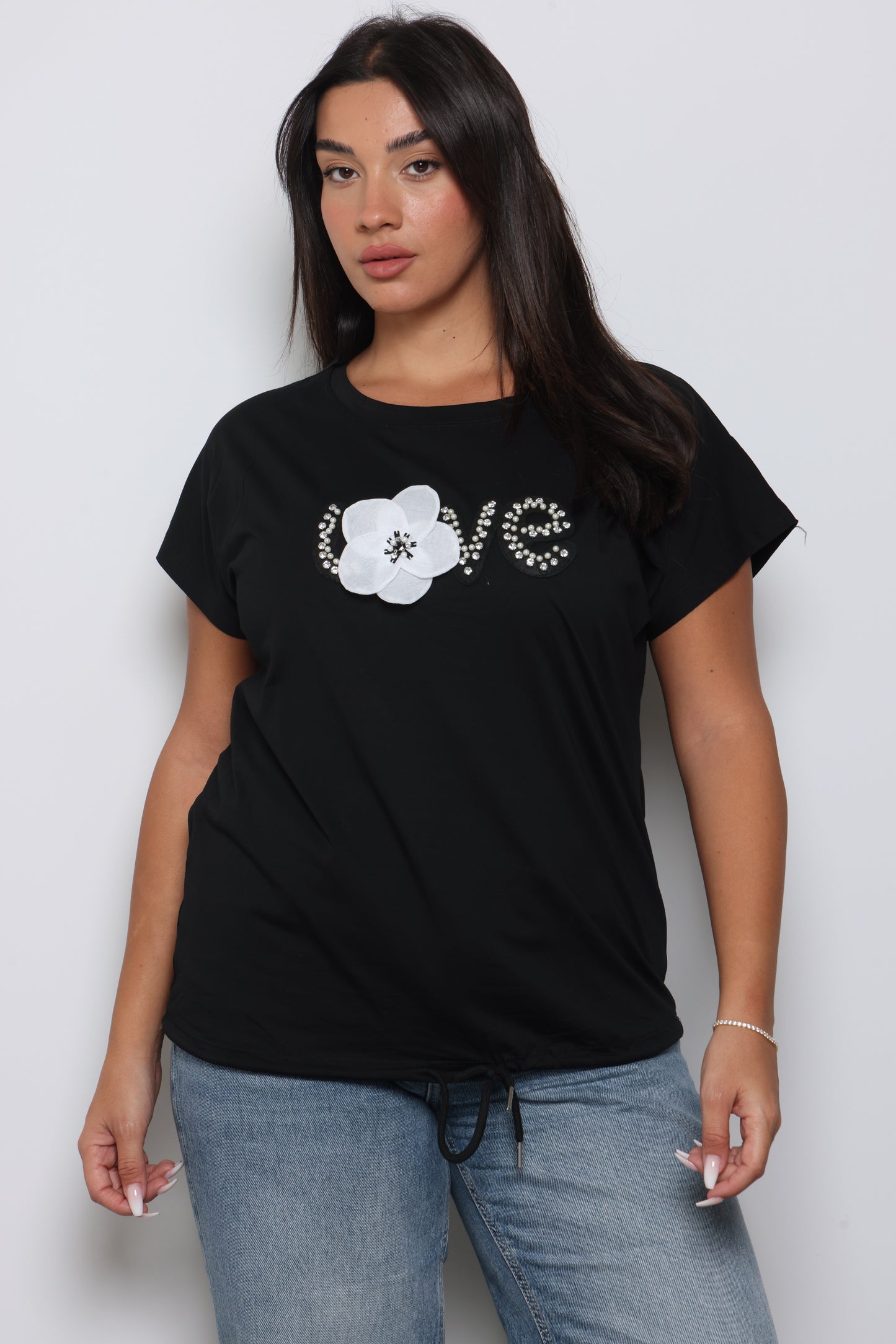 חולצת LOVE פרח