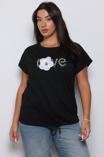 חולצת LOVE פרח