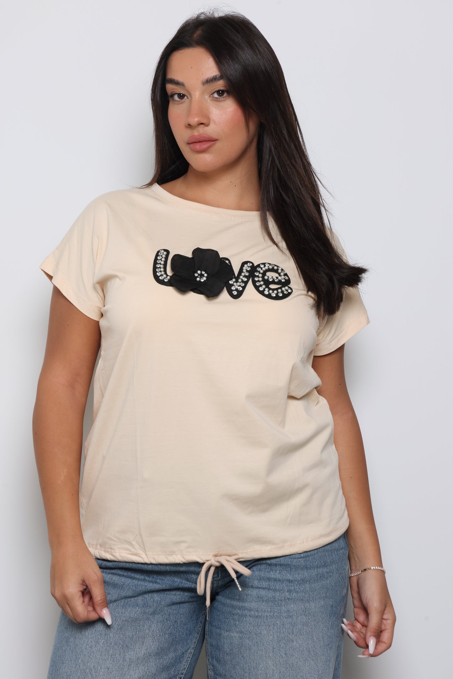 חולצת LOVE פרח