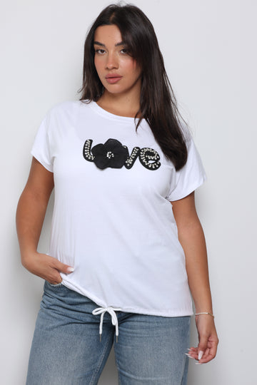 חולצת LOVE פרח