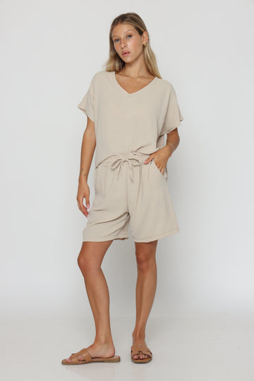 חליפת וי קרפ שורט