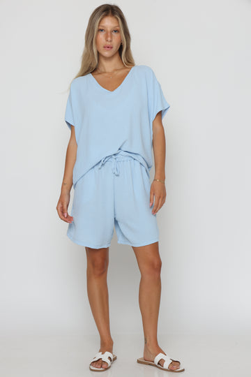 חליפת וי קרפ שורט