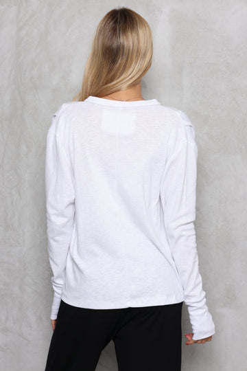 חולצת סלאב כפפה כיווץ בכתף