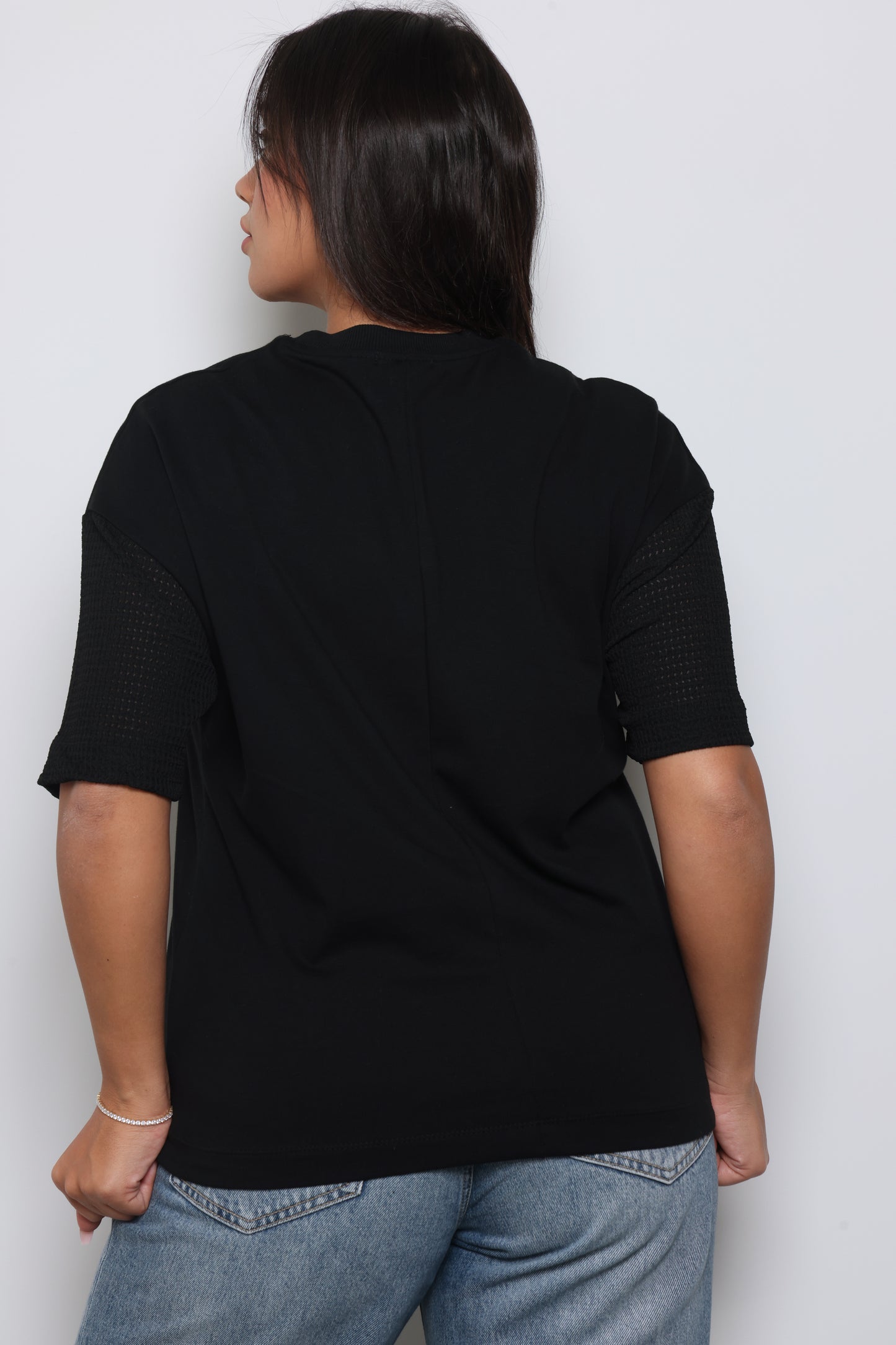 חולצת קמיל שרוולי רשת