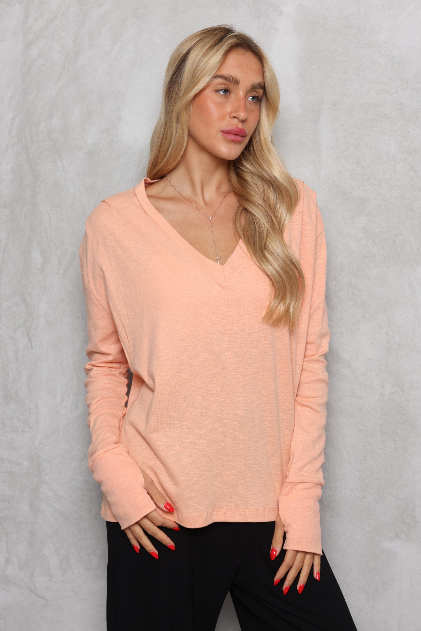 חולצת סלאב כפפה כיווץ בכתף