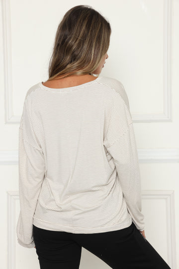 טוניקת פסים וי עמוק מנג'ט