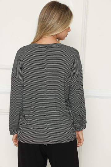 טוניקת פסים וי עמוק מנג'ט