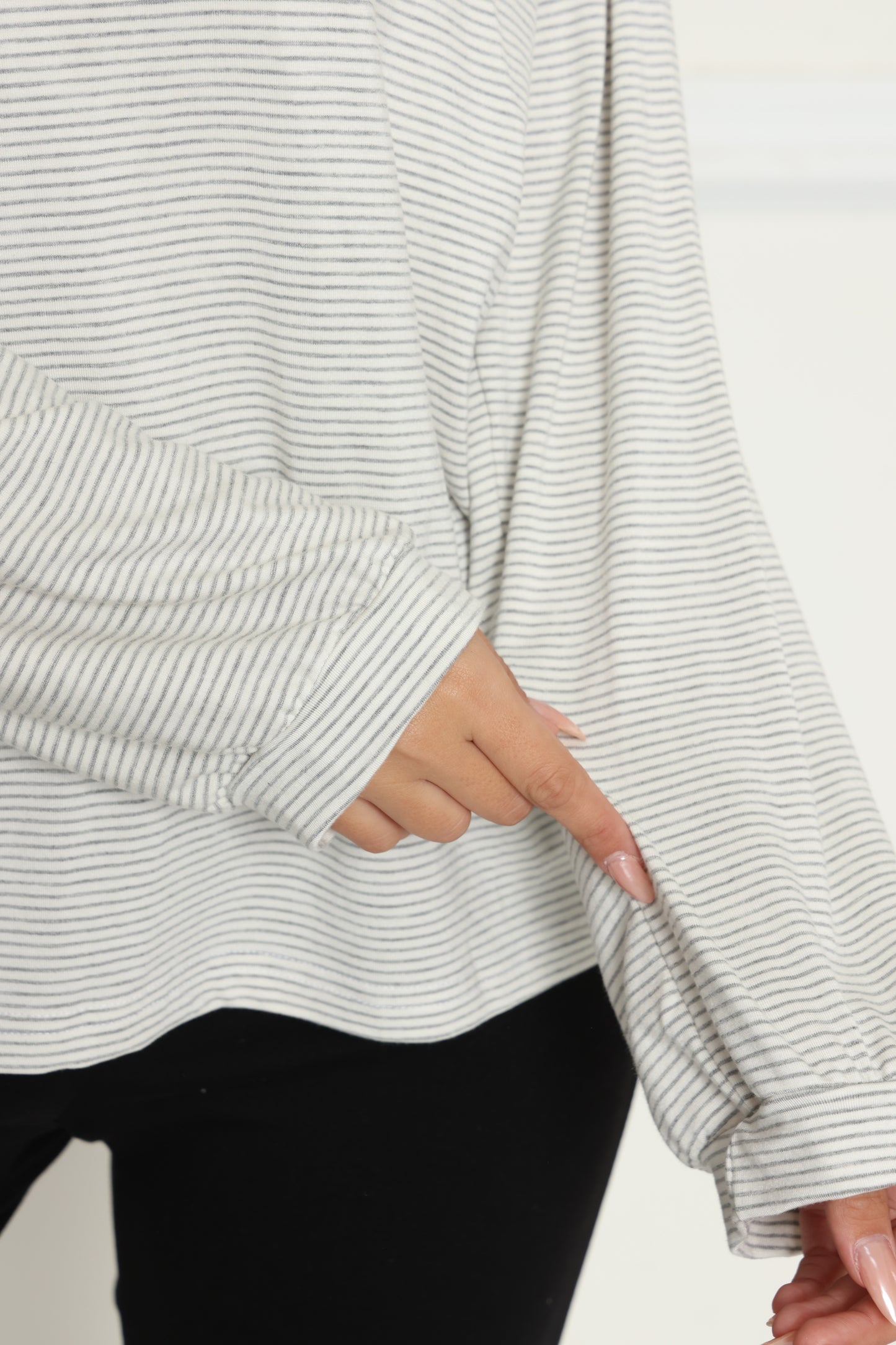 טוניקת פסים וי עמוק מנג'ט