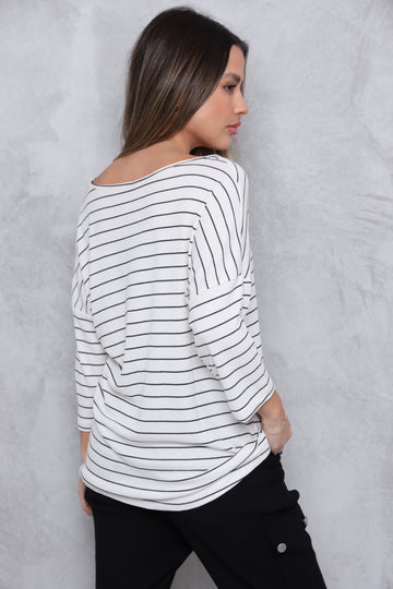 טוניקת 3/4 ניקי וופל פסים
