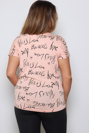 חולצת גרייס וי דפוס