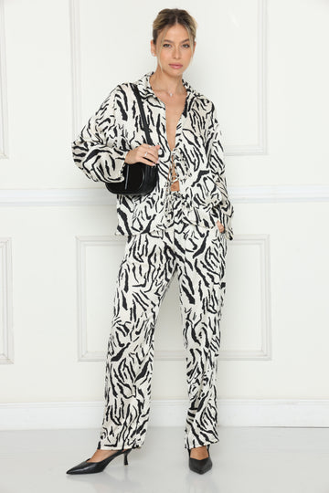 חליפות קשירות סאטן זברה