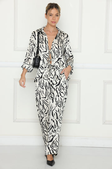 חליפות קשירות סאטן זברה