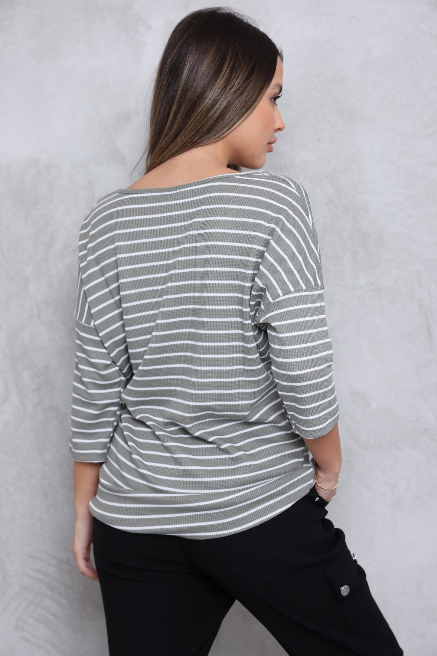 טוניקת 3/4 ניקי וופל פסים
