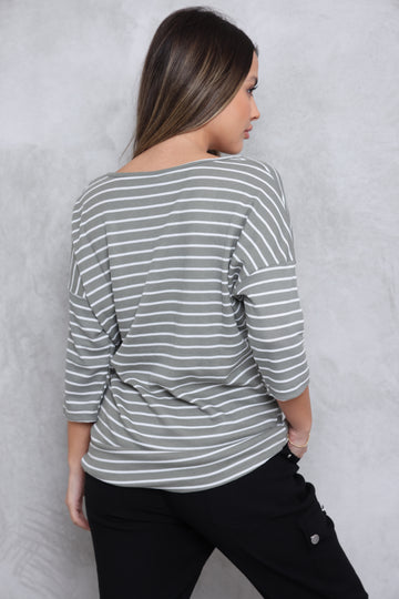 טוניקת 3/4 ניקי וופל פסים