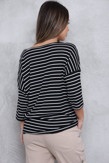 טוניקת 3/4 ניקי וופל פסים