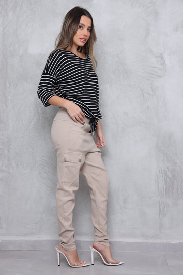 טוניקת 3/4 ניקי וופל פסים